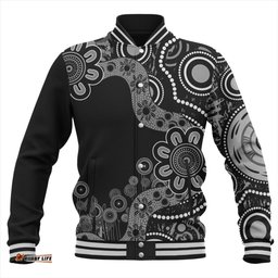 Australia Baseball Jacket Aboriginal Indigenous Dot Painting