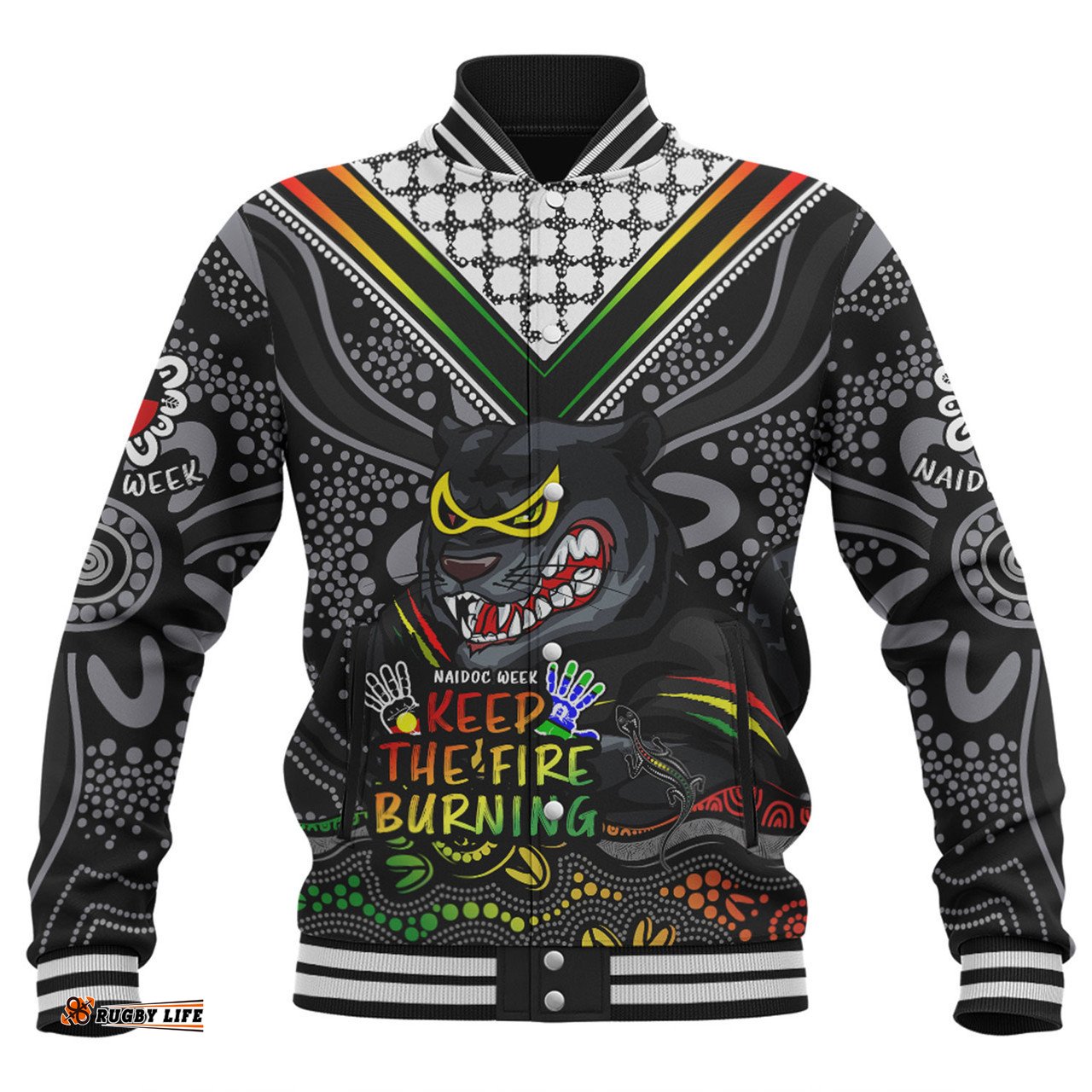 Penrith Panthers Baseball Jacket Aboriginal Inspired Naidoc Week Custom For Die Hard Fan Supporters