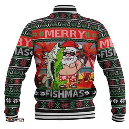 Australia Christmas Fishing Baseball Jacket - Merrry Fishmas Angler Santa Claus Baseball Jacket