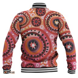Australia Dot Painting Inspired Aboriginal Baseball Jacket - Circle In The Aboriginal Dot Art Style Baseball Jacket