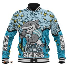 Cronulla-Sutherland Sharks Custom Baseball Jacket - Team With Dot And Star Patterns For Tough Fan Baseball Jacket