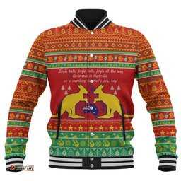 Australian Christmas Carol Christmas Baseball Jacket - Jingle Bells Ugly Style V2 Baseball Jacket