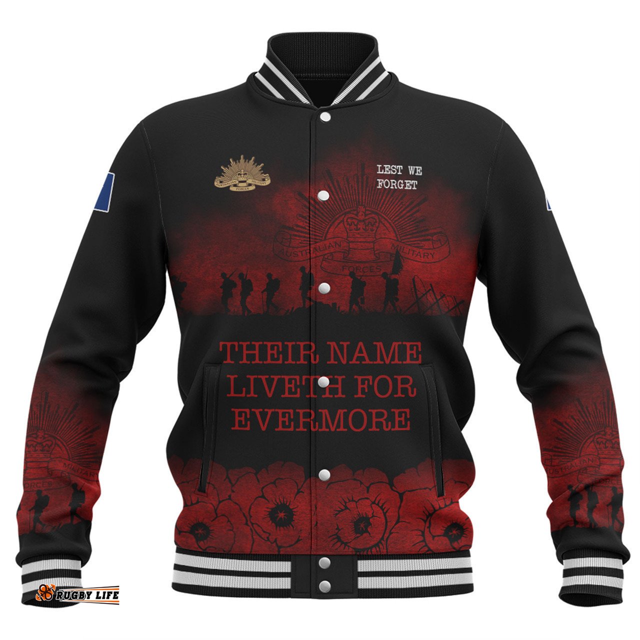 Australia Anzac Day Baseball Jacket - Their Names Liveth Forevermore Baseball Jacket