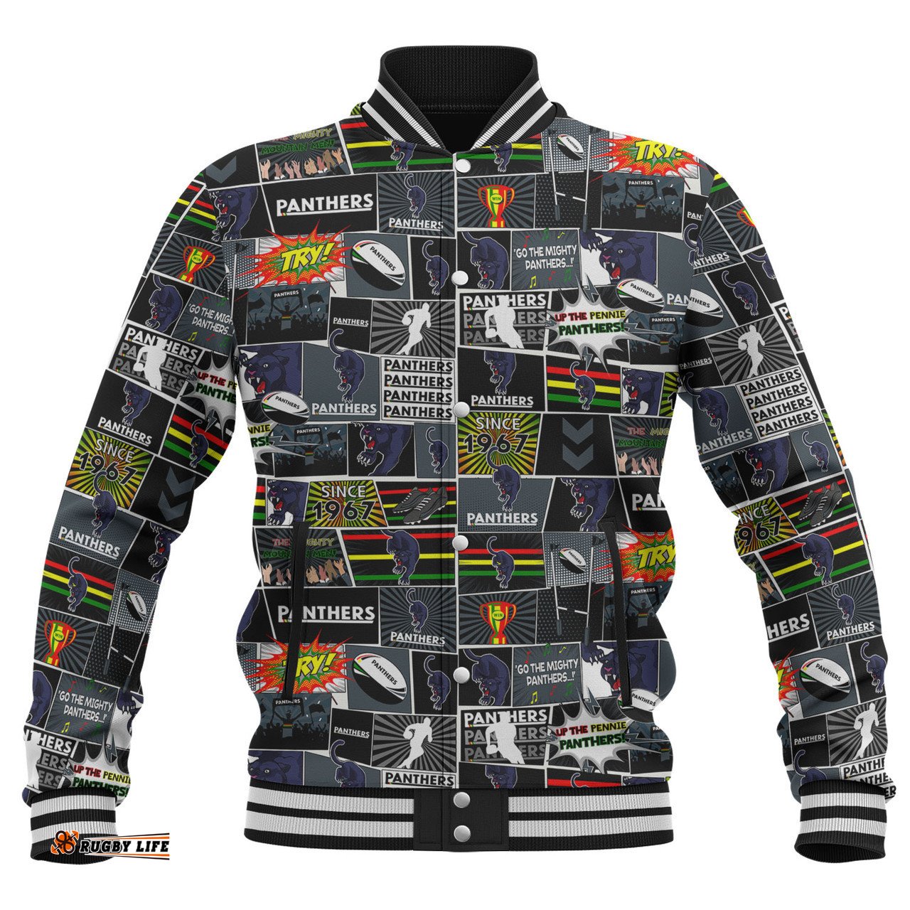 Penrith Panthers Baseball Jacket - Team Of Us Die Hard Fan Supporters Comic Style