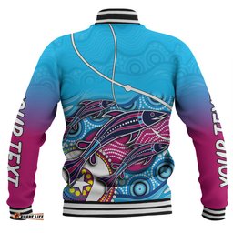 Australia Fishing Aboriginal Fishing Custom Baseball Jacket - Fishaholic With The Dhari Symbol And Aboriginal Pattern Baseball Jacket