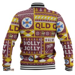 Queensland Christmas Baseball Jacket - Holly Jolly Chrissie Baseball Jacket