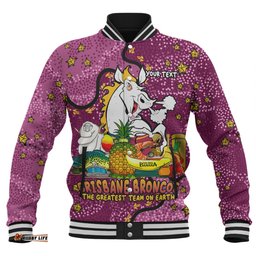 Brisbane Broncos Custom Baseball Jacket - Australian Big Things Baseball Jacket