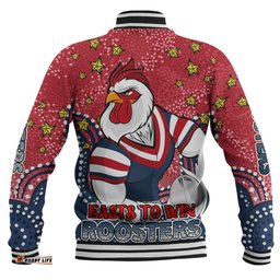 Sydney Roosters Custom Baseball Jacket - Custom With Aboriginal Inspired Style Of Dot Painting Patterns Baseball Jacket