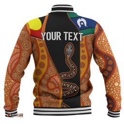 Australia Aboriginal Custom Baseball Jacket - Indigenous Rainbow Serpent Inspired Baseball Jacket