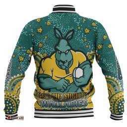 Australia Wallabies Custom Baseball Jacket - Custom With Aboriginal Inspired Style Of Dot Painting Patterns Baseball Jacket