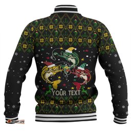 Australia Christmas Fishing Custom Baseball Jacket - Merry Fishmas Fishing Ugly Christmas Baseball Jacket