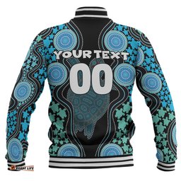 Australia Baseball Jacket - Aboriginal Art Color Turtle Inspired