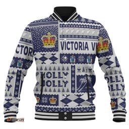 Victoria Christmas Baseball Jacket - Holly Jolly Chrissie Baseball Jacket