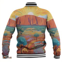 Urulu Travelling Baseball Jacket - Urulu Mountain Oil Painting Art Baseball Jacket