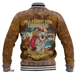 Australia Camping Christmas Baseball Jacket - All I Want For Xmas Is More Time For Camping Baseball Jacket