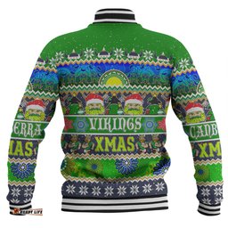 Canberra Raiders Christmas Aboriginal Custom Baseball Jacket - Indigenous Knitted Ugly Xmas Style Baseball Jacket