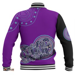 Australia Aboriginal Custom Baseball Jacket - Purple Rainbow Serpent Dreaming Inspired Baseball Jacket