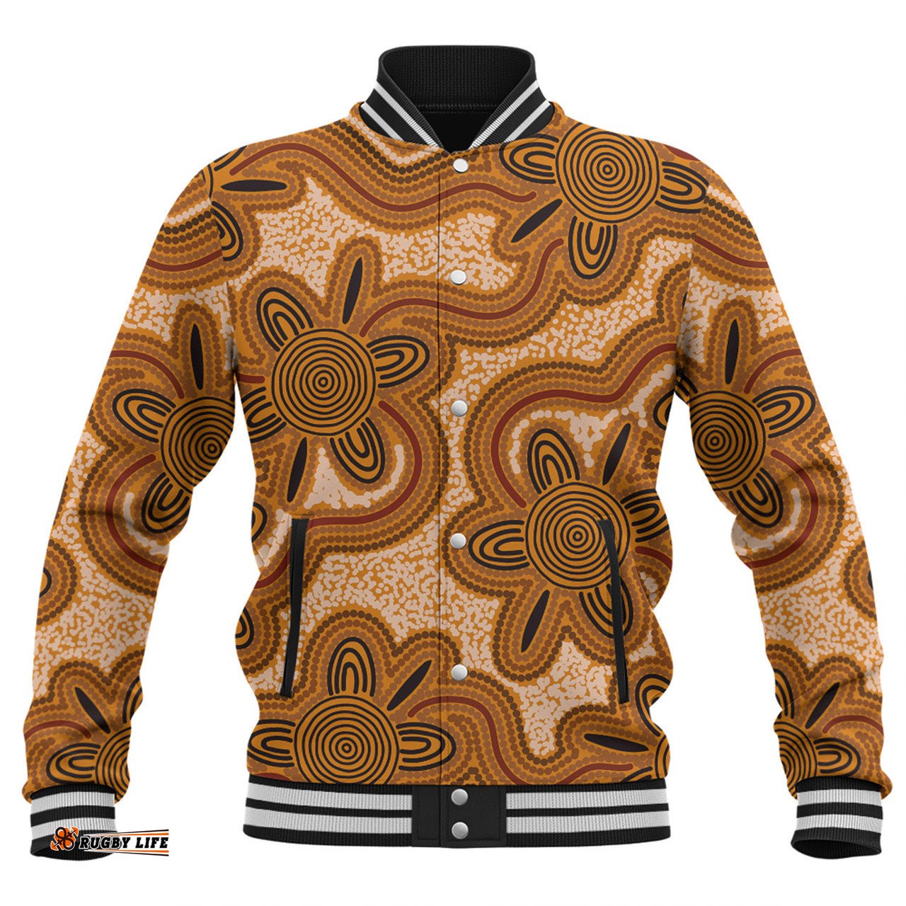 Australia Aboriginal Baseball Jacket - Aboriginal Art Background Connection Concept Baseball Jacket
