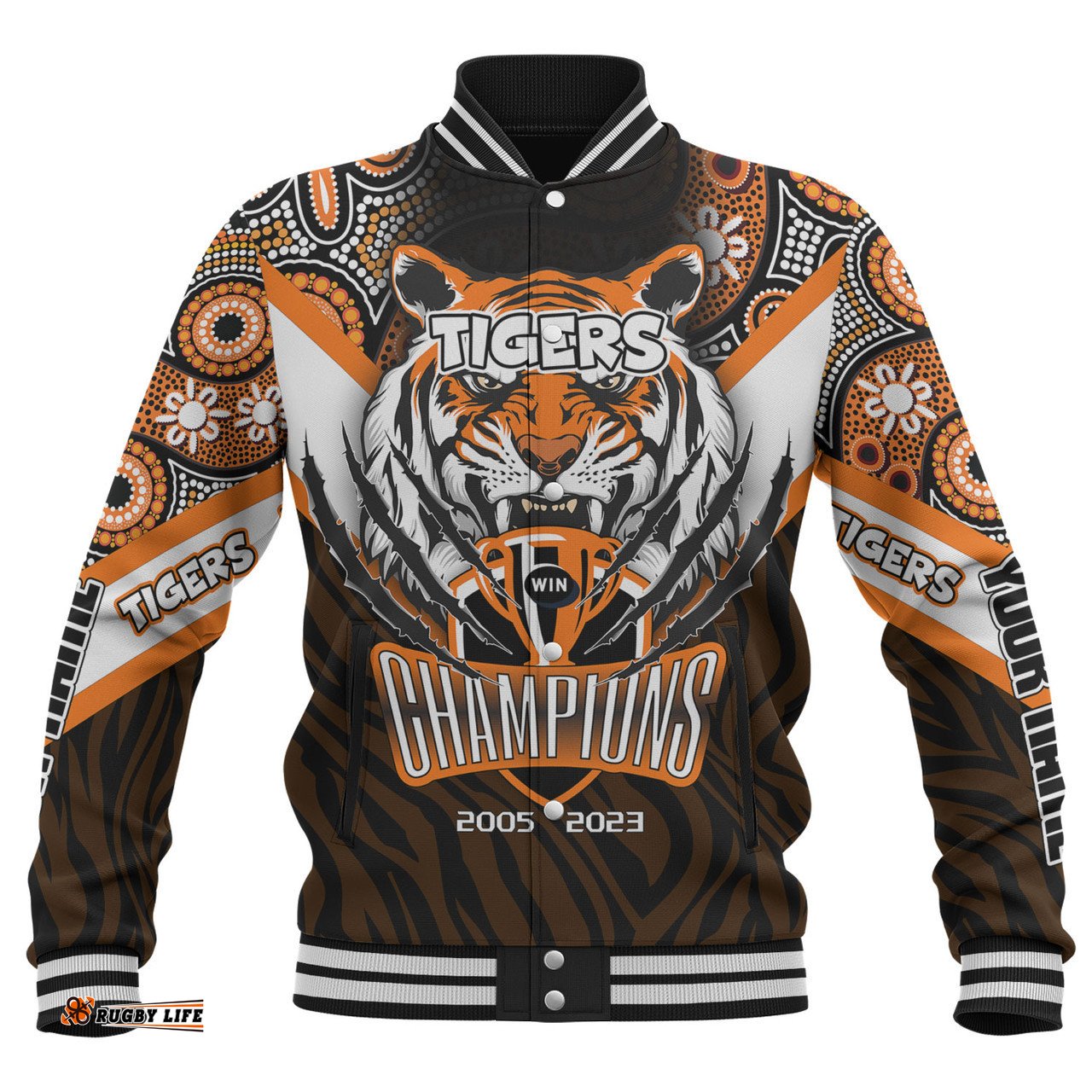 Wests Tigers Baseball Jacket - Custom Talent Win Games But Teamwork And Intelligence Win Championships With Aboriginal Style