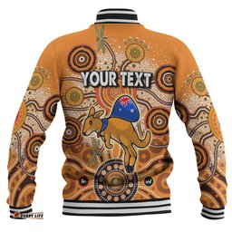 Australia Aboriginal Custom Baseball Jacket - Dragonfly Flies Into Beehive And Snake Circle Baseball Jacket