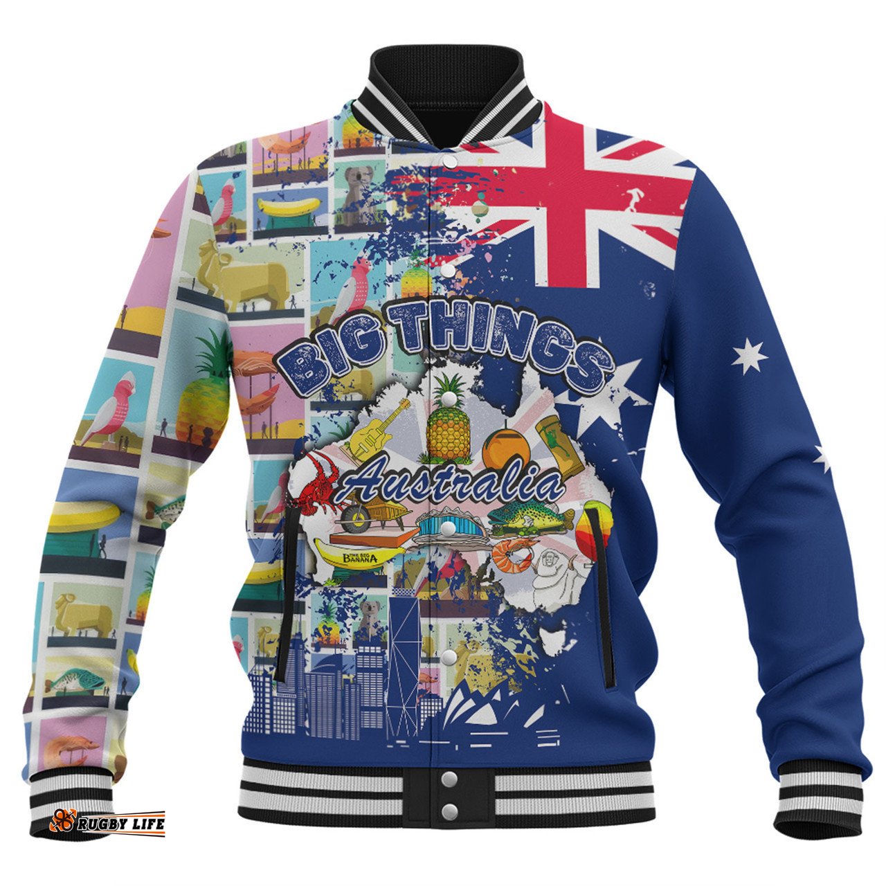 Australia Baseball Jacket - Australia Big Things Ver 2 Baseball Jacket