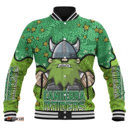 Canberra Raiders Custom Baseball Jacket - Team With Dot And Star Patterns For Tough Fan Baseball Jacket