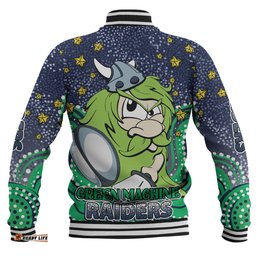 Canberra Raiders Custom Baseball Jacket - Custom With Aboriginal Inspired Style Of Dot Painting Patterns Baseball Jacket