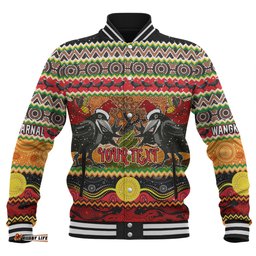 Australia Christmas Aboriginal Custom Baseball Jacket - Aboriginal Dreamtime Wangkarnal Crows Baseball Jacket