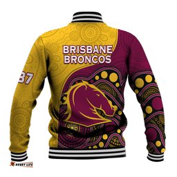 Broncos Rugby Baseball Jacket Brisbane 1987 Indigenous Art