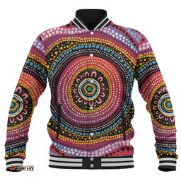Australia Aboriginal Baseball Jacket - Aboriginal Showcasing Dot Art Design Baseball Jacket
