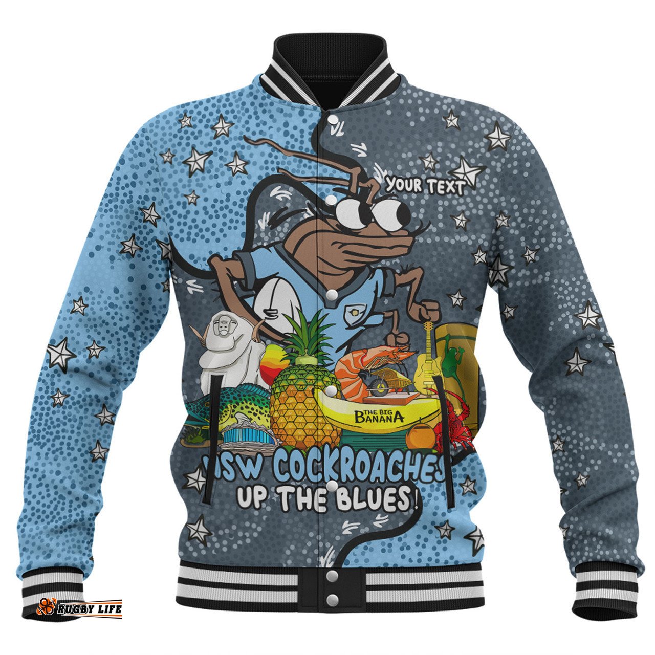 New South Wales Cockroaches Custom Baseball Jacket - Australian Big Things Baseball Jacket