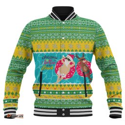 Australia Christmas Custom Baseball Jacket - Christmas Is Better At The Beach Baseball Jacket