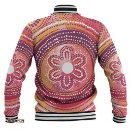 Australia Dot Painting Inspired Aboriginal Baseball Jacket - Aboriginal Style Dot Baseball Jacket