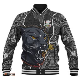 Penrith Panthers Grand Final Custom Baseball Jacket - Custom Penrith Panthers With Contemporary Style Of Aboriginal Painting Baseball Jacket