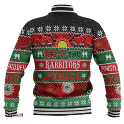 South Sydney Rabbitohs Aboriginal Custom Baseball Jacket - Indigenous Knitted Ugly Xmas Style Baseball Jacket