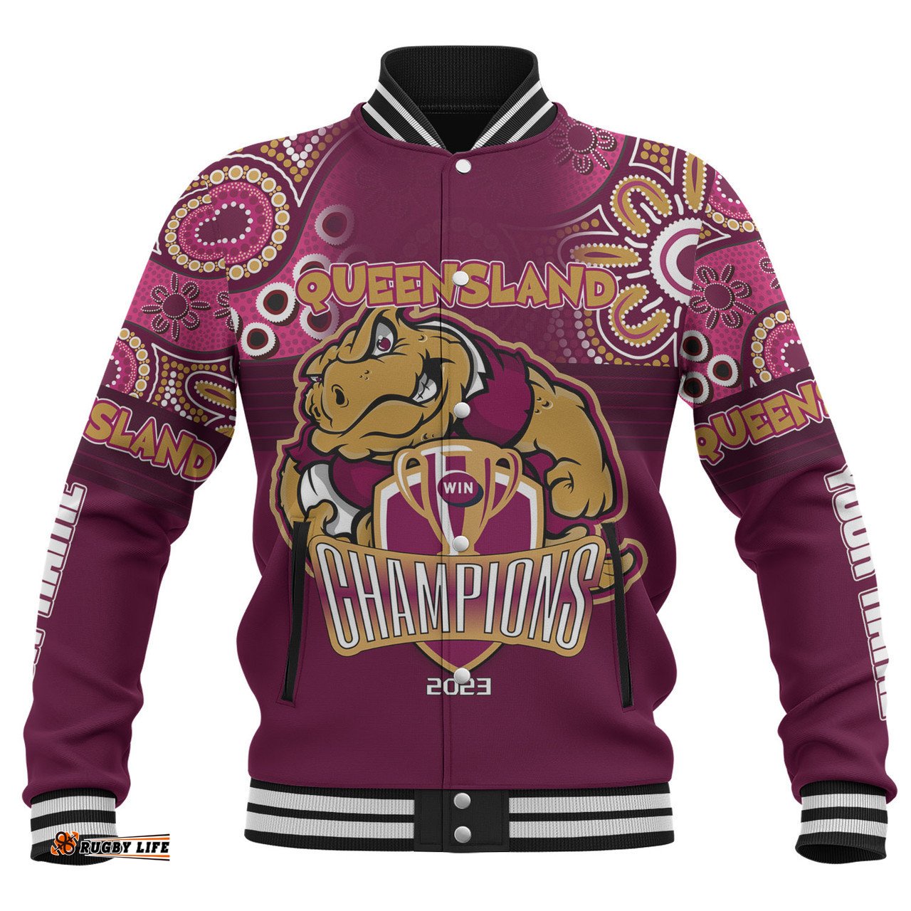 Cane Toads Sport Baseball Jacket - Custom Talent Win Games But Teamwork And Intelligence Win Championships With Aboriginal Style