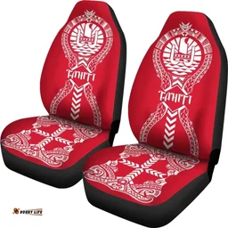 Tahiti Car Seat Covers - Polynesian Tribal Red White - Bn04