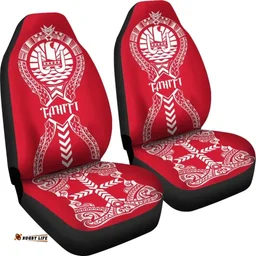 Tahiti Car Seat Covers - Polynesian Tribal Red White - Bn04