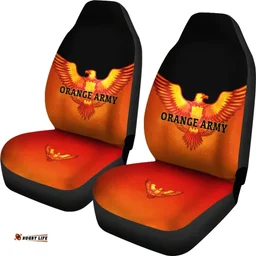 Orange Army Car Seat Covers Cricket Sporty Style A31