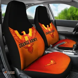 Orange Army Car Seat Covers Cricket Sporty Style A31