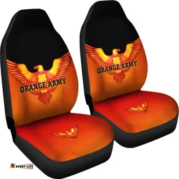 Orange Army Car Seat Covers Cricket Sporty Style A31