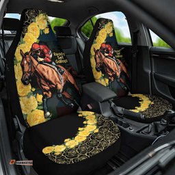 Melbourne Horse Racing Car Seat Cover Yellow Roses Ready Set Gallop!