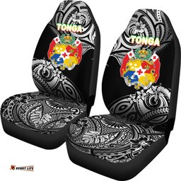 Mate Ma'a Tonga Rugby Car Seat Covers Polynesian Unique Vibes - Black