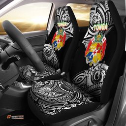 Mate Ma'a Tonga Rugby Car Seat Covers Polynesian Unique Vibes - Black