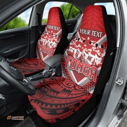Custom Tonga Rugby Car Seat Cover Tonga Sipi Tau Ngatu Tribal Pattern