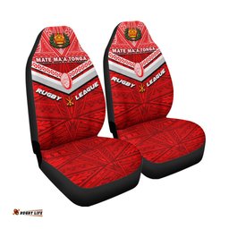 Tonga Rugby Mate Ma'a Tonga Tapa Pattern Car Seat Covers