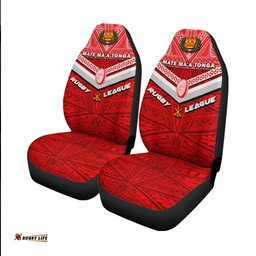 Tonga Rugby Mate Ma'a Tonga Tapa Pattern Car Seat Covers