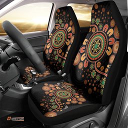 Aboriginal Dots Art Painting With Boomerang Car Seat Cover