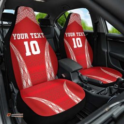 Custom Tonga Pacific Rugby 2024 Car Seat Cover Ngatu Tribal Pattern