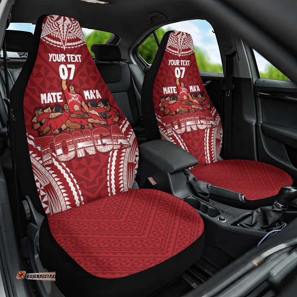Personalized Mate Maa Tonga Rugby Car Seat Cover Ofa Atu Tonga